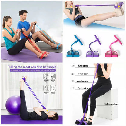 Tummy Trimmer Foot Pedal Resistance Band – Home Fitness Exercise Tool – Belly Fat Reduce