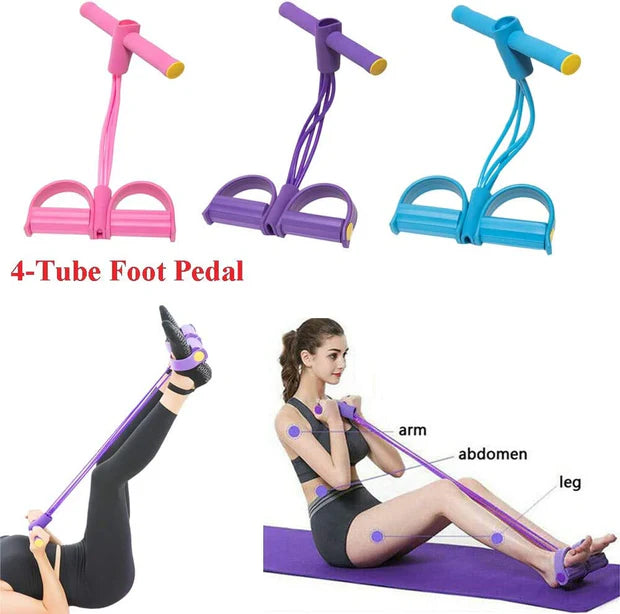 Tummy Trimmer Foot Pedal Resistance Band – Home Fitness Exercise Tool – Belly Fat Reduce
