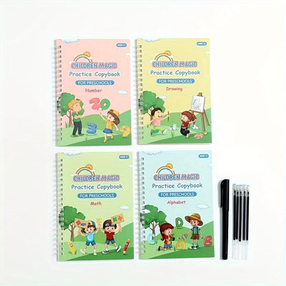 Combo Deal ( 1 LCD Writing Tablet + 4 Magic Practice Books set)