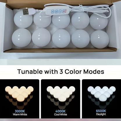 LED Vanity Mirror Lights | 3 Light Mode Led Bulbs for makeup Mirror Stand | 8 Bulbs
