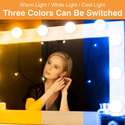 LED Vanity Mirror Lights | 3 Light Mode Led Bulbs for makeup Mirror Stand | 8 Bulbs