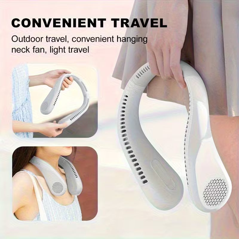 Beat the Heat Instantly with Rechargeable Neck Fan | Cooling Airflow Around the Neck and Face