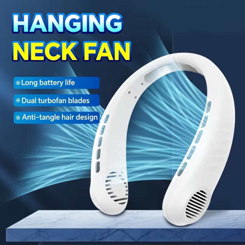 Beat the Heat Instantly with Rechargeable Neck Fan | Cooling Airflow Around the Neck and Face
