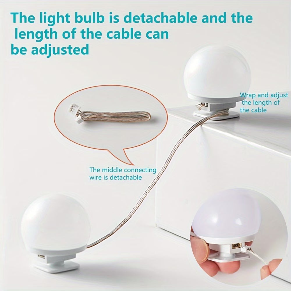 LED Vanity Mirror Lights | 3 Light Mode Led Bulbs for makeup Mirror Stand | 8 Bulbs