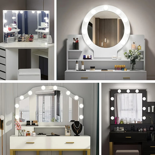 LED Vanity Mirror Lights | 3 Light Mode Led Bulbs for makeup Mirror Stand | 8 Bulbs