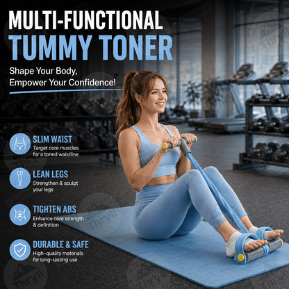 Tummy Trimmer Foot Pedal Resistance Band – Home Fitness Exercise Tool – Belly Fat Reduce
