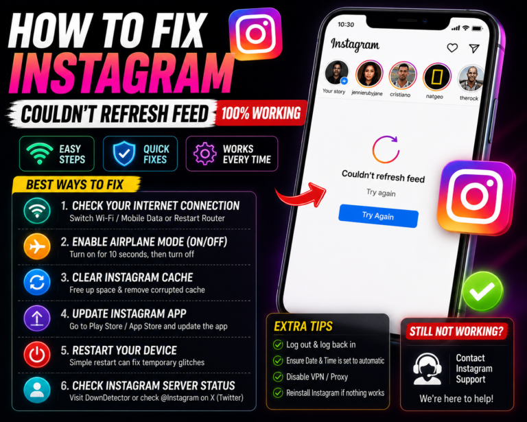 How to Fix Instagram Couldn’t Refresh Feed