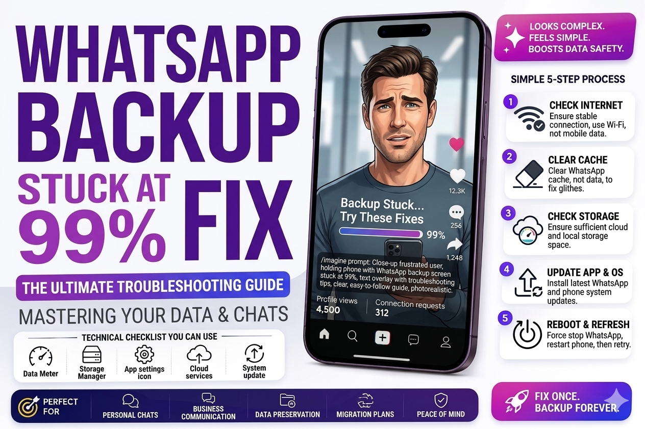 WhatsApp Backup Stuck at 99 Fix