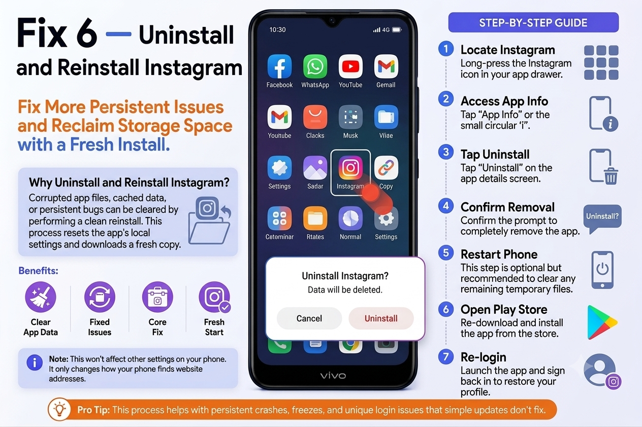 Uninstall and Reinstall Instagram on Vivo